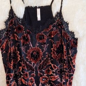 Xhilaration Velvet Mixed Media Tank